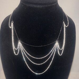 Hand Crafted Silver and Black Chain Necklace